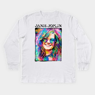 JANIS JOPLIN HIPPIE CHIC Kids Long Sleeve T-Shirt